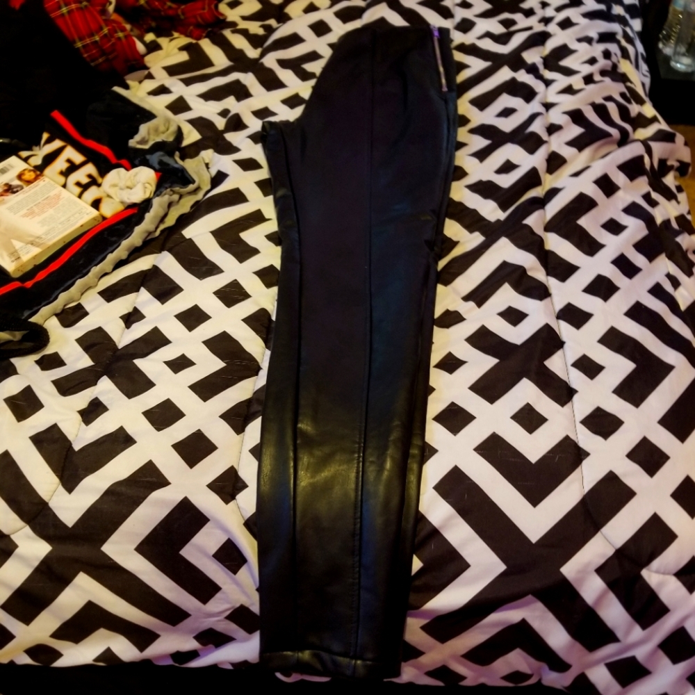 Faux leather asos trousers
